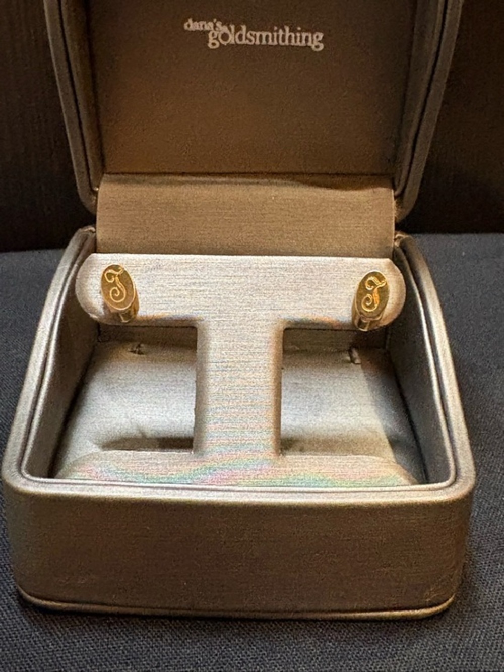 Gold Filled Initial 'J' Stud Earrings